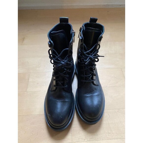 La Canadienne combat boot "Brendan" black leather lace up lug sole sz 35 - Picture 2 of 9